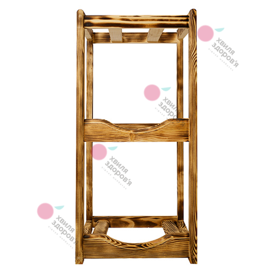 ПІДСТАВКА ДЕРЕВ’ЯНА WS – 2 (ПІД 2 БУТЛІ, ЗЕБРАНО)