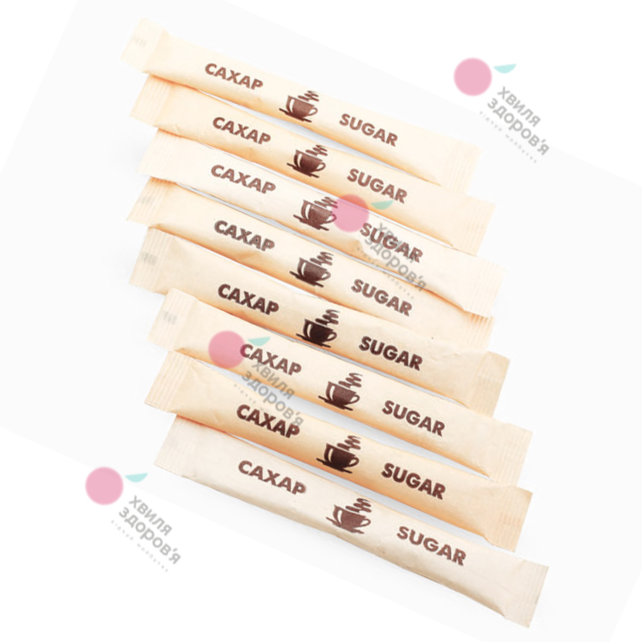 ЦУКОР БІЛИЙ В ІНДИВІДУАЛЬНІЙ УПАКОВЦІ “СТІК” (100 ШТ.)