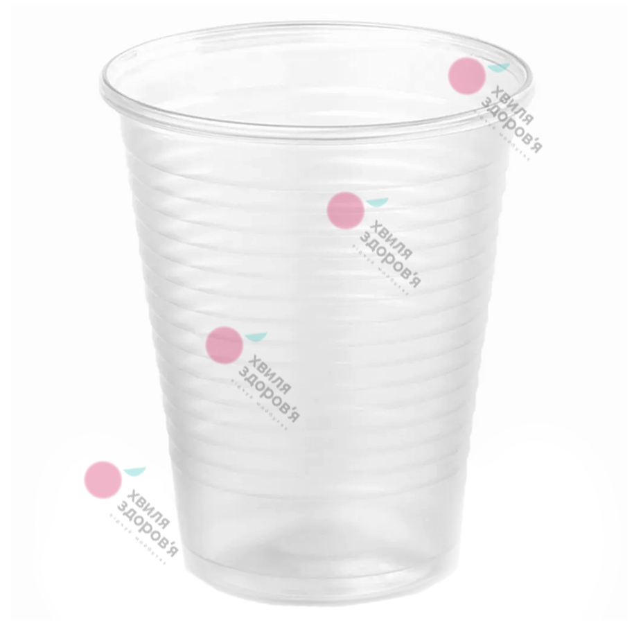 СТАКАН ПЛАСТИКОВИЙ (200 МЛ, ОДНОРАЗОВИЙ, ПРОЗОРИЙ, 100 ШТ.)