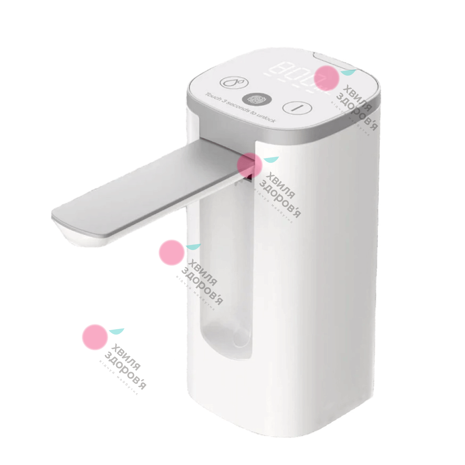 ЕЛЕКТРИЧНА USB ПОМПА ДЛЯ ВОДИ З ДИСПЛЕЄМ ТА НОСИКОМ, ЩО СКЛАДАЄТЬСЯ E22