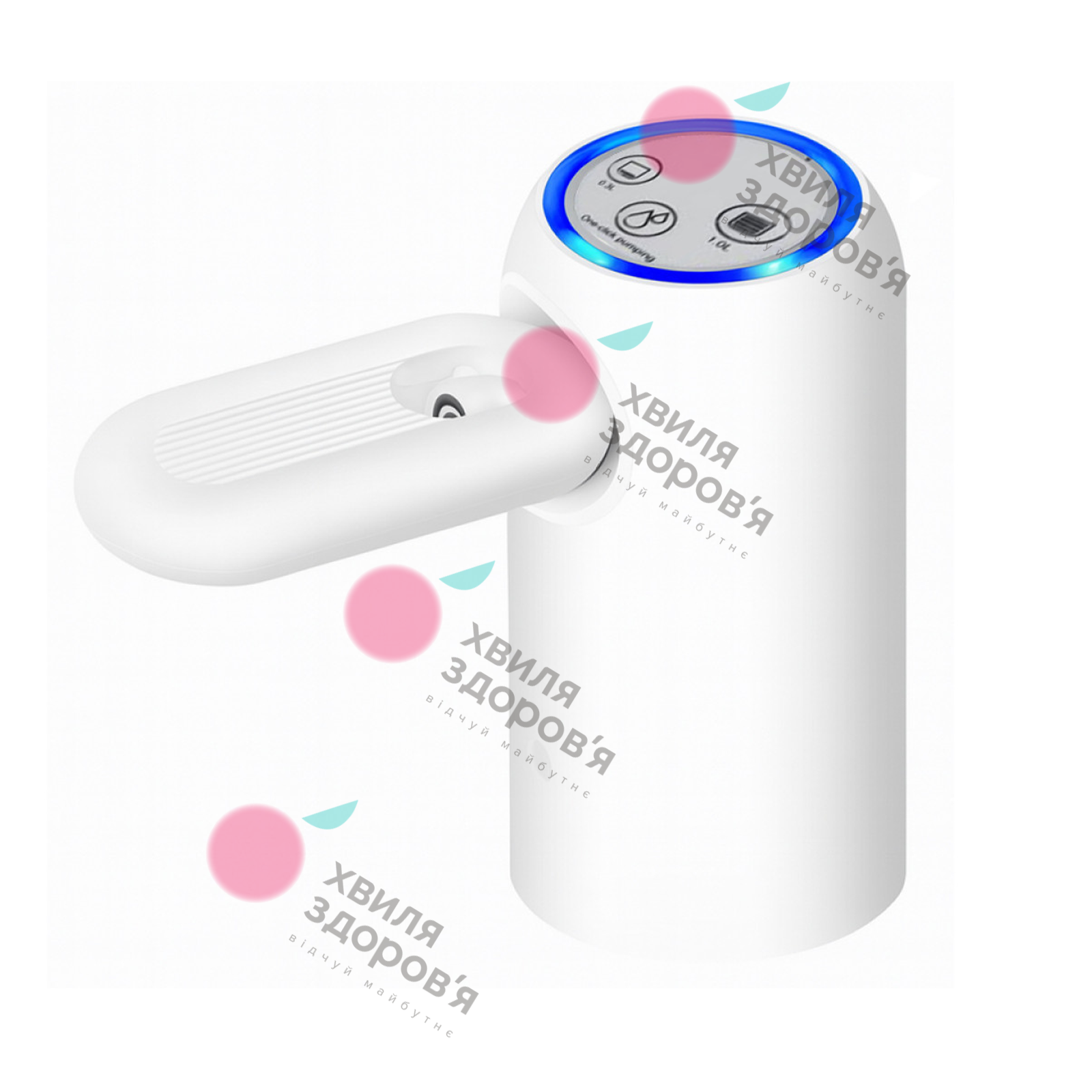 Електрична USB помпа для води E29-D зі складаним носиком та подвійним мотором (біла)