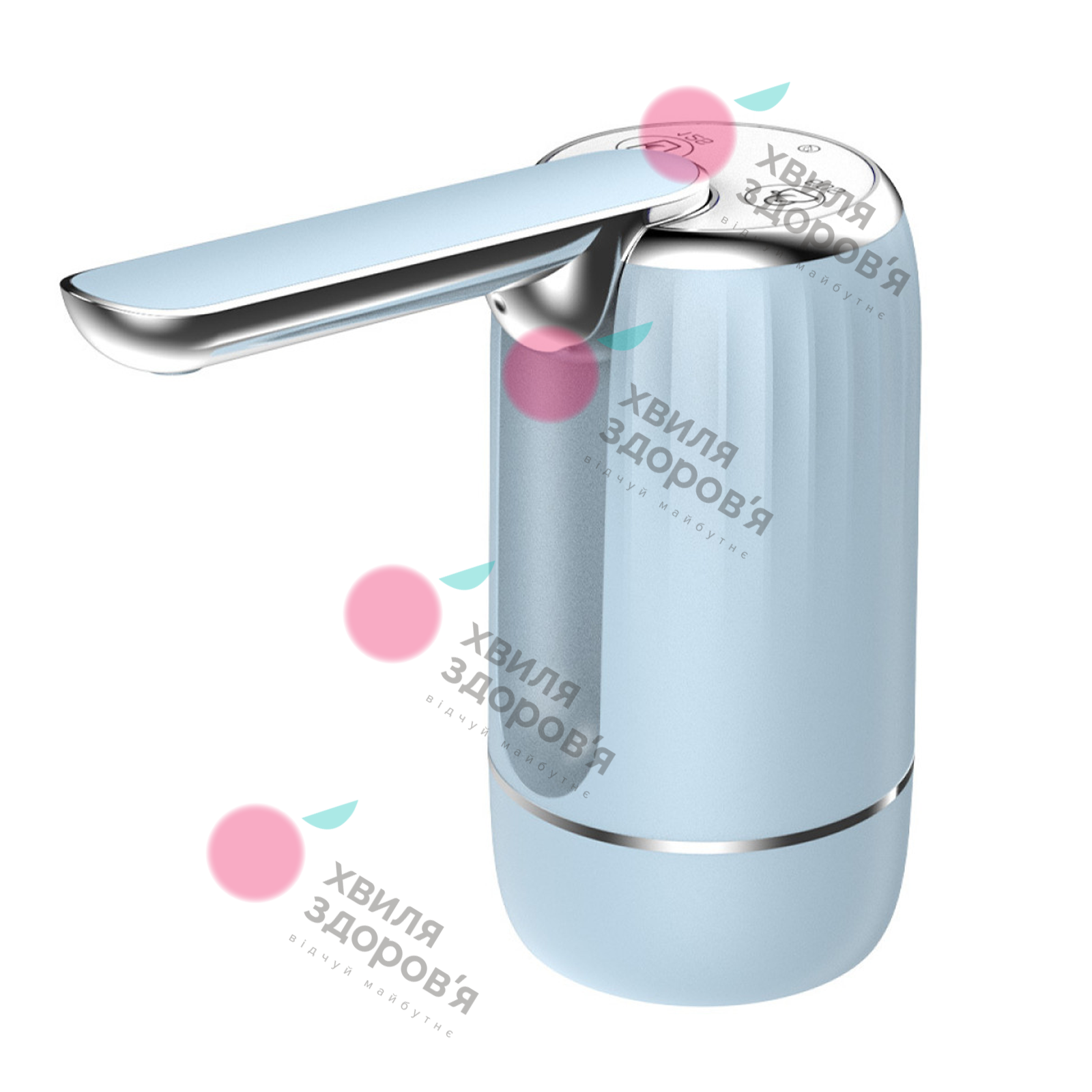 Електрична USB помпа для води E27 з дисплеєм та носиком, що складається (блакитна)